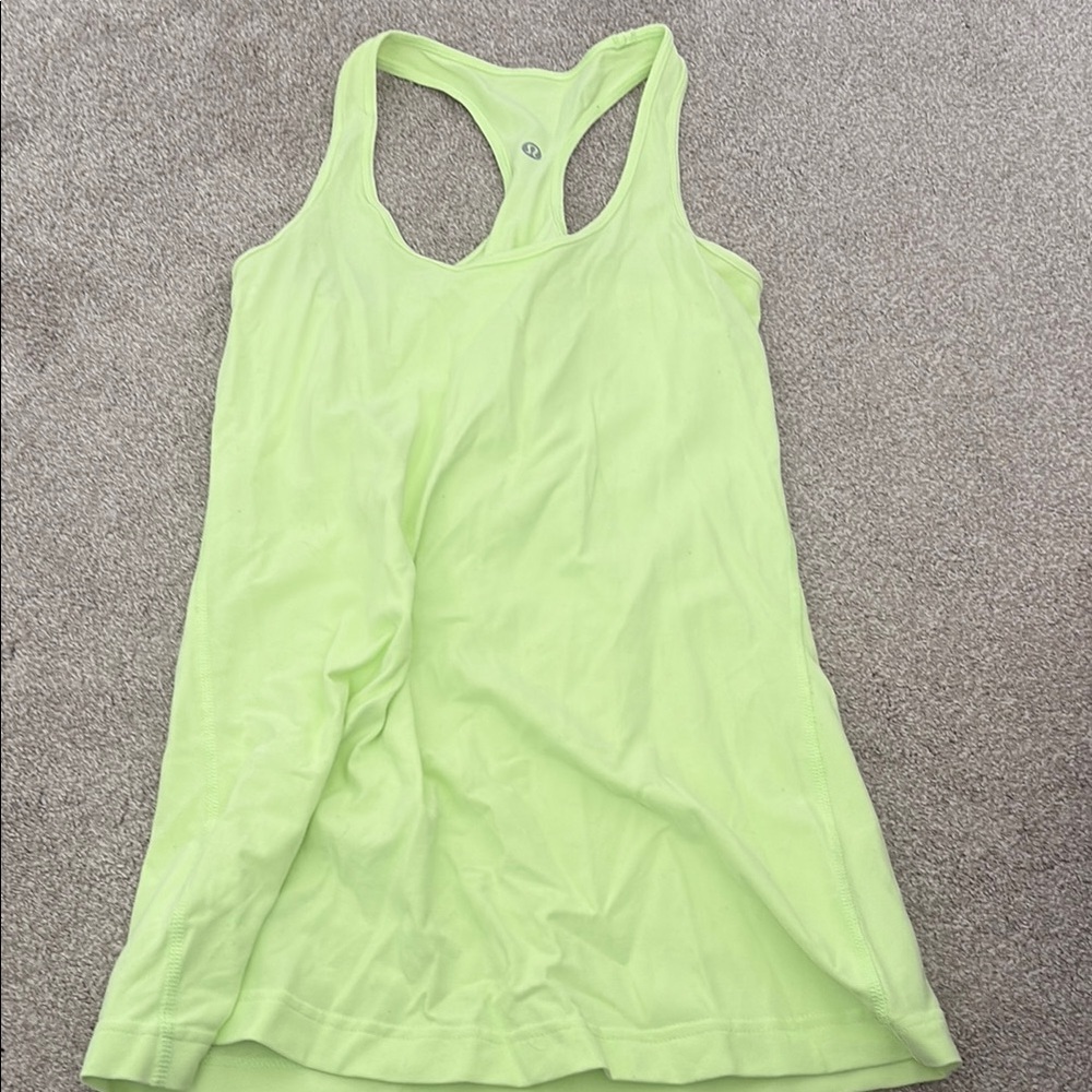 Lululemon Lime Green Racerback Tank Top reversible
